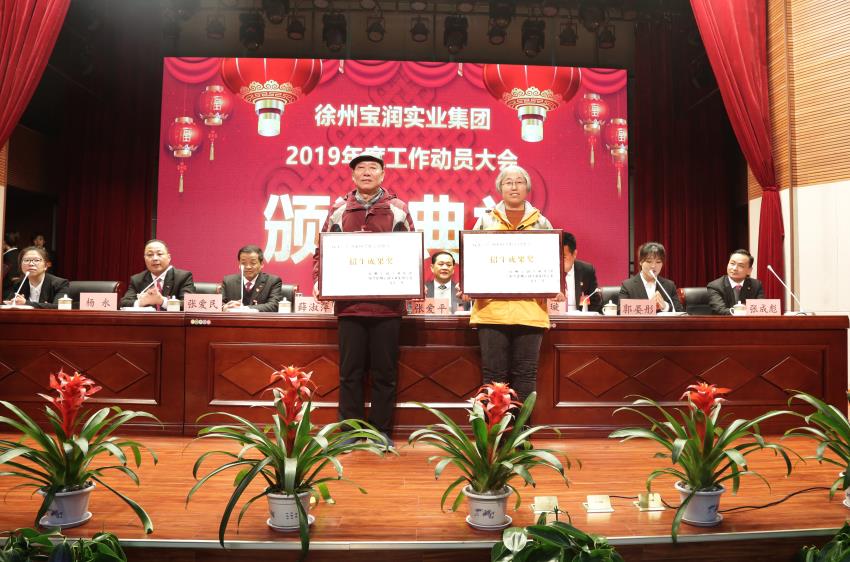 乐鱼网页版登录入口2019年度工作动员大会---集团公司领导为先进单位和先进个人代表颁奖